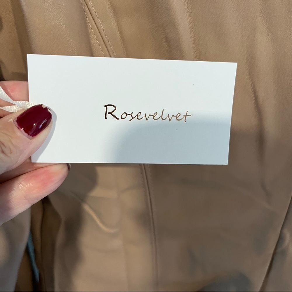 Rosevelvet Taupe Faux Leather Blazer Medium - Picture 8 of 16